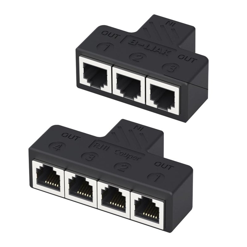 One To Four B RJ11 6P6C Telephone Wall Adapter 3 Port 4 Port Phone Splitter Extension Expand Connection - Image 3